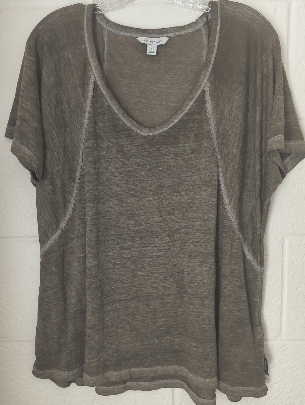 Calvin Klein V-Neck Short Sleeve Tee - Size S